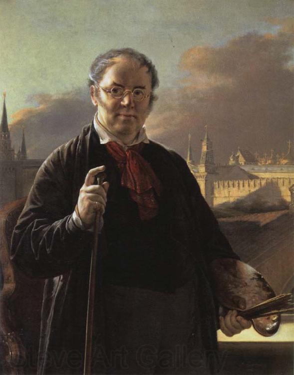 Vasily Tropinin Self-Portrait by a Window with a View on the Kremlin Norge oil painting art